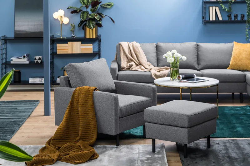 Jalkarahi Peppe - Vaaleanharmaa - Huonekalut - Tuoli & nojatuoli - Jakkara & jalkarahi - Rahi