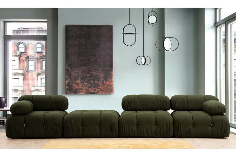 Jalkarahimoduuli Belgin 95 cm - Vihreä - Huonekalut - Tuoli & nojatuoli - Jakkara & jalkarahi - Rahi