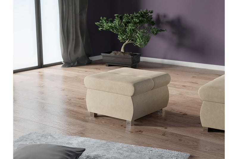 Jalkatuki Cerys 60 cm - Beige - Huonekalut - Tuoli & nojatuoli - Jakkara & jalkarahi - Rahi