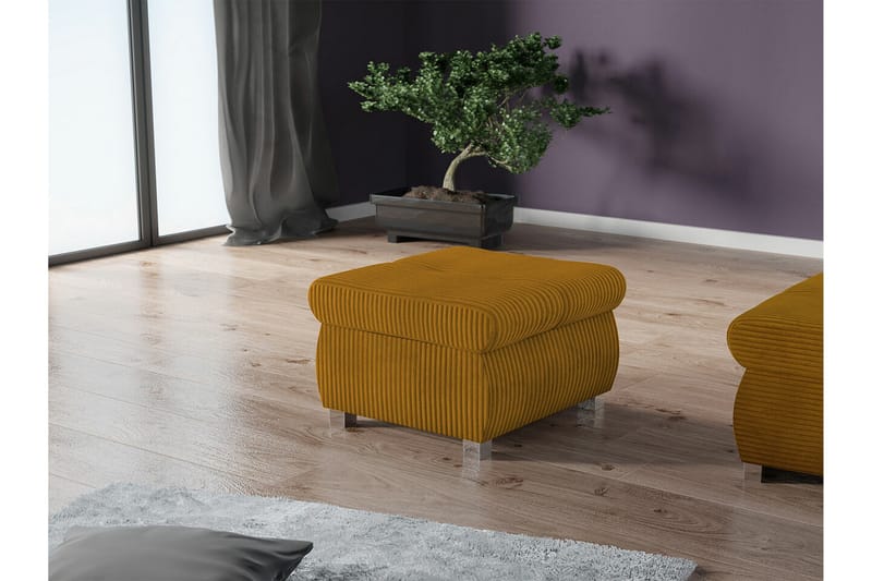 Jalkatuki Cerys 60 cm - Keltainen - Huonekalut - Tuoli & nojatuoli - Jakkara & jalkarahi - Rahi