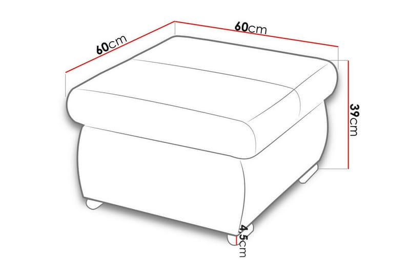 Jalkatuki Cerys 60 cm - Vaaleanpunainen - Huonekalut - Tuoli & nojatuoli - Jakkara & jalkarahi - Rahi