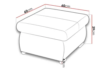 Jalkatuki Cerys 60 cm - Valkoinen - Huonekalut - Tuoli & nojatuoli - Jakkara & jalkarahi - Rahi