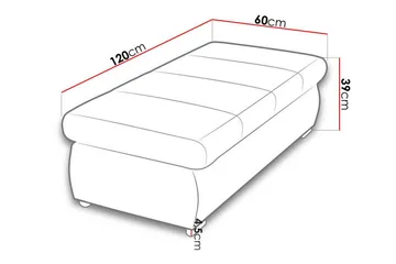 Jalkatuki Cerys 60 cm - Valkoinen - Huonekalut - Tuoli & nojatuoli - Jakkara & jalkarahi - Rahi