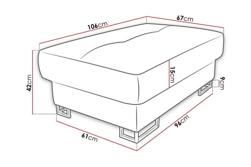 Jalkatuki Reginia 67 cm - Huonekalut - Tuoli & nojatuoli - Jakkara & jalkarahi - Rahi