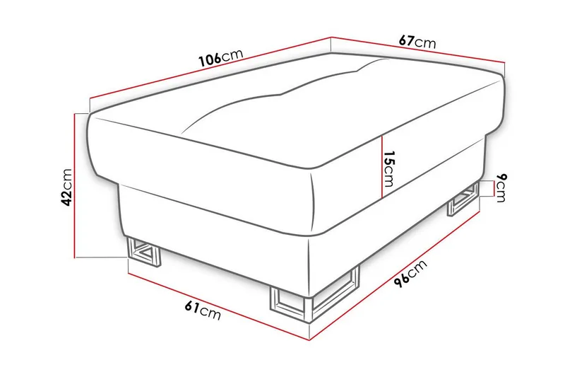 Jalkatuki Reginia 67 cm - Huonekalut - Tuoli & nojatuoli - Jakkara & jalkarahi - Rahi