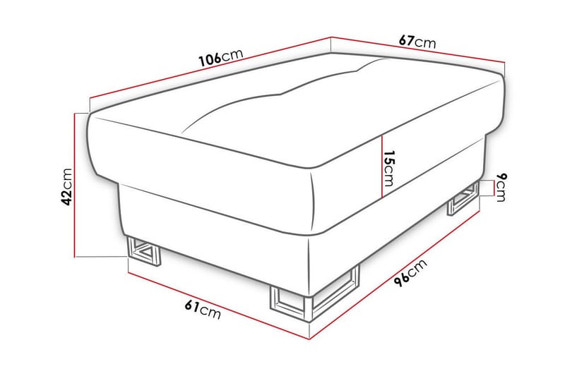 Jalkatuki Reginia 67 cm - Huonekalut - Tuoli & nojatuoli - Jakkara & jalkarahi - Rahi