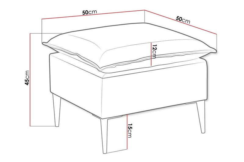 Jalkatuki Staffin 50 cm - Vaaleansininen/Vaaleanharmaa - Huonekalut - Tuoli & nojatuoli - Jakkara & jalkarahi - Rahi