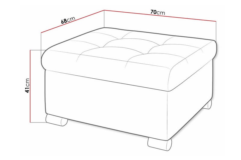 Jalkatuki Trefor 68 cm, Harmaa