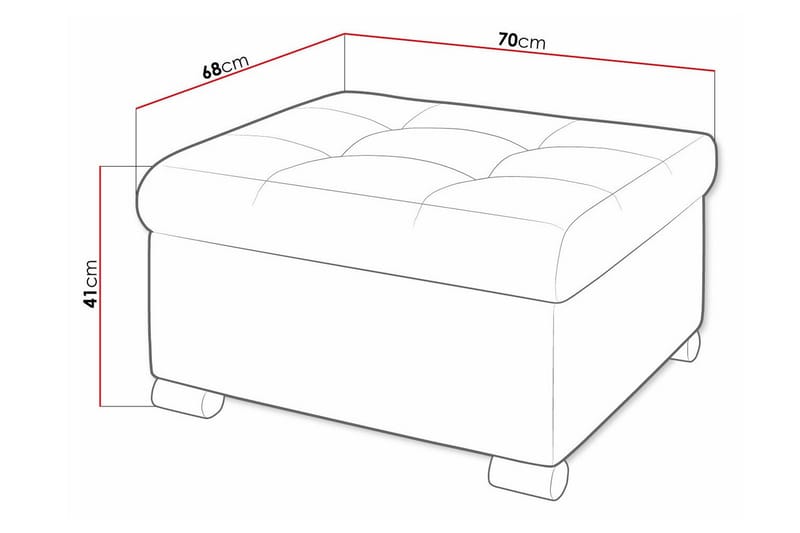Jalkatuki Trefor 68 cm - Keltainen - Huonekalut - Tuoli & nojatuoli - Jakkara & jalkarahi - Rahi