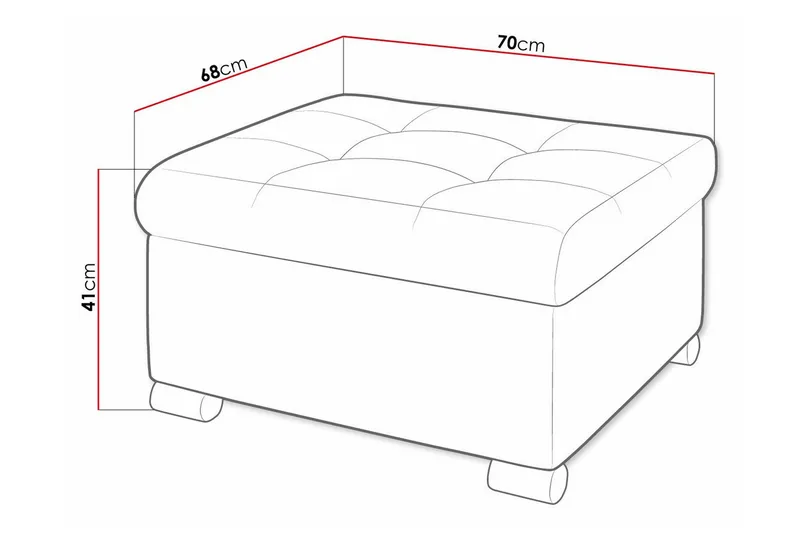 Jalkatuki Trefor 68 cm - Kerma - Huonekalut - Tuoli & nojatuoli - Jakkara & jalkarahi - Rahi