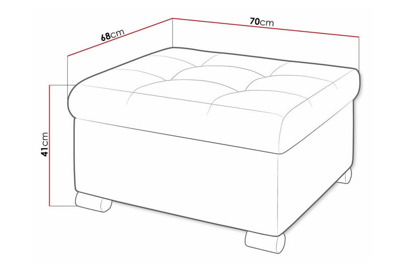 Jalkatuki Trefor 68 cm - Kerma - Huonekalut - Tuoli & nojatuoli - Jakkara & jalkarahi - Rahi