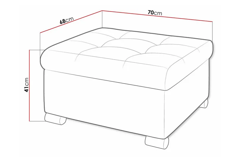 Jalkatuki Trefor 68 cm - Huonekalut - Tuoli & nojatuoli - Jakkara & jalkarahi - Rahi
