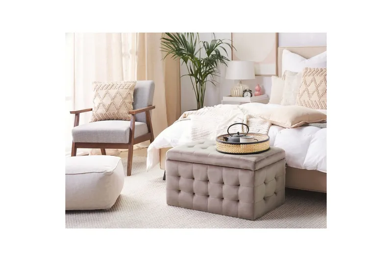 Rahi Michigan Vaaleanpunainen - Vaaleanpunainen - Huonekalut - Tuoli & nojatuoli - Jakkara & jalkarahi - Rahi - Chesterfield-rahi