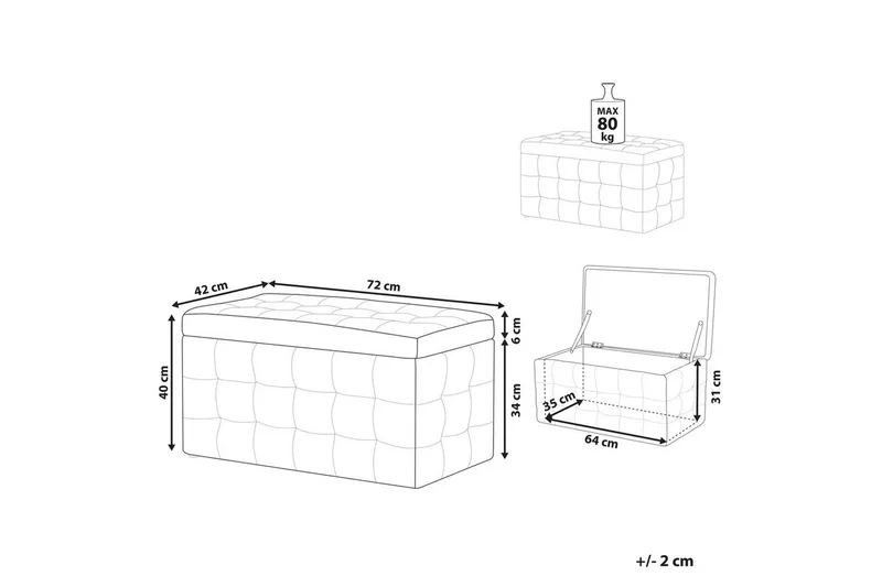 Rahi Michigan Vihreä - Vihreä - Huonekalut - Tuoli & nojatuoli - Jakkara & jalkarahi - Rahi - Chesterfield-rahi