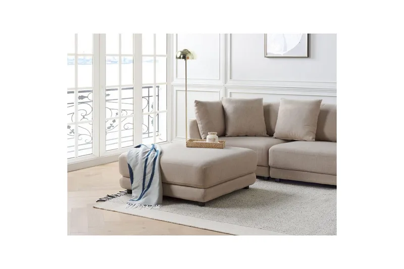 Rahi Sigtuna Beige/musta - Beige/musta - Huonekalut - Tuoli & nojatuoli - Jakkara & jalkarahi - Rahi - Chesterfield-rahi