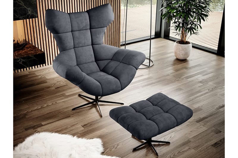 Rathkeale Fotpall 46 cm Black - Huonekalut - Tuoli & nojatuoli - Jakkara & jalkarahi - Rahi