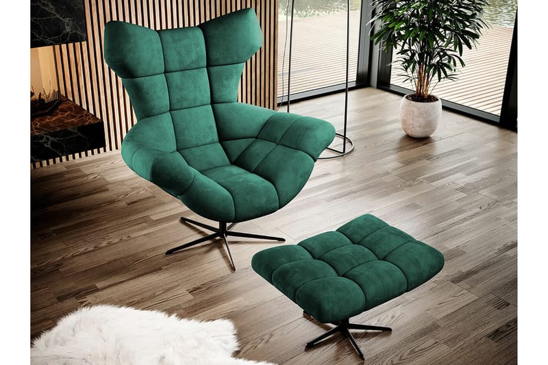 Rathkeale Fotpall 46 cm Dark green - Huonekalut - Tuoli & nojatuoli - Jakkara & jalkarahi - Rahi