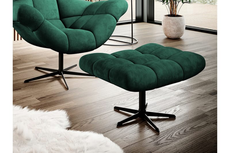 Rathkeale Fotpall 46 cm Dark green - Huonekalut - Tuoli & nojatuoli - Jakkara & jalkarahi - Rahi