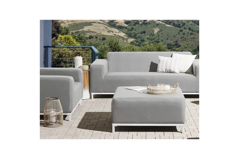 Rahi Rovigo Vaaleanharmaa/valkoinen - Vaaleanharmaa/valkoinen - Huonekalut - Tuoli & nojatuoli - Jakkara & jalkarahi - Rahi