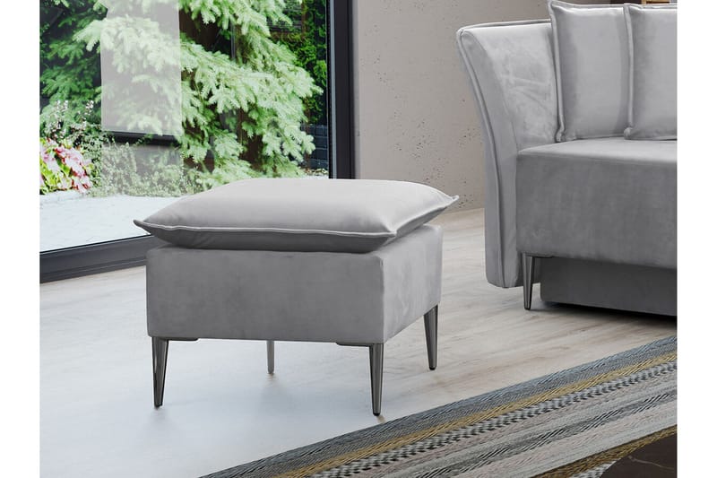 Staffin Fotpall 50 cm Light grey/Dark grey - Huonekalut - Tuoli & nojatuoli - Jakkara & jalkarahi - Rahi