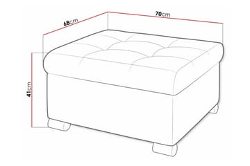 Trefor Fotpall 68 cm Ljusgrå - Huonekalut - Tuoli & nojatuoli - Jakkara & jalkarahi - Rahi