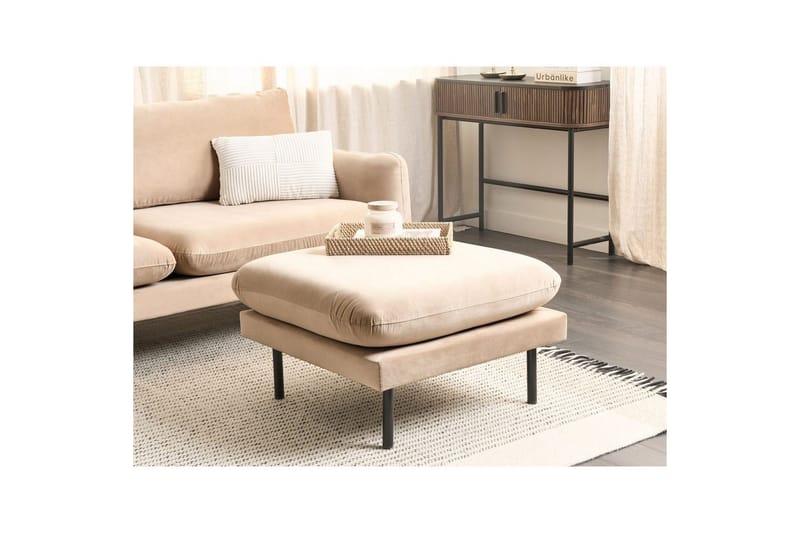 Rahi Vinterbro Beige/musta, Sametti - Beige/musta, Sametti - Huonekalut - Tuoli & nojatuoli - Jakkara & jalkarahi - Rahi