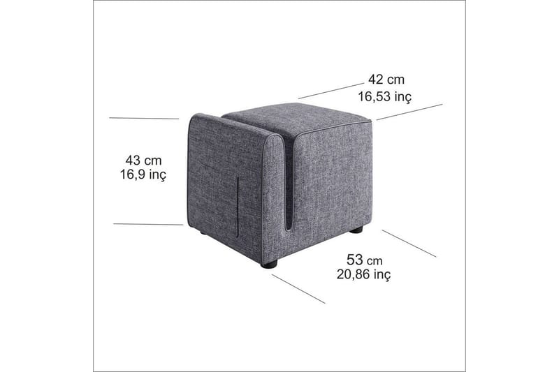 Rahi Pariisi Harmaa - Harmaa - Huonekalut - Tuoli & nojatuoli - Jakkara & jalkarahi - Säkkirahi