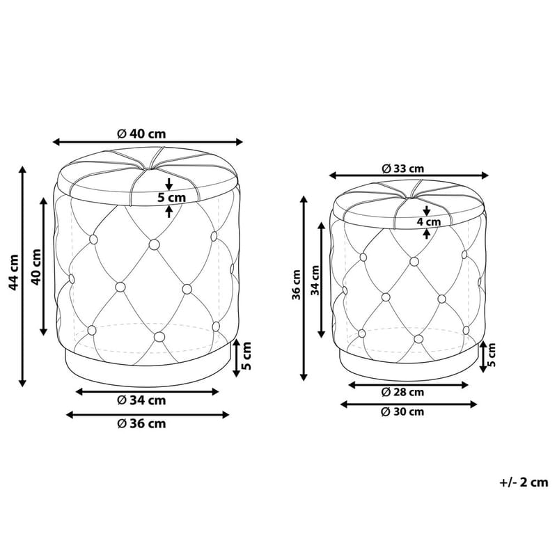 Rahi Pueblo 2-pakkaus - Taupe, Harmaa, Kulta - Huonekalut - Tuoli & nojatuoli - Jakkara & jalkarahi - Säkkirahi