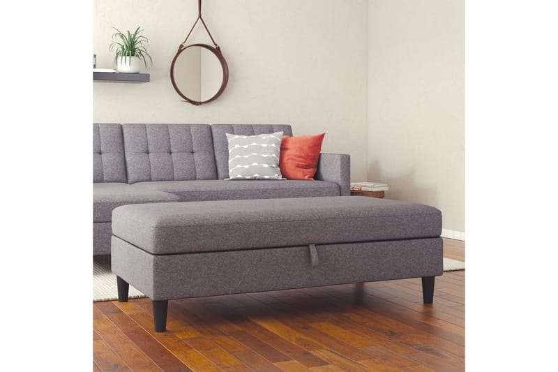 Rahi/Jakkara Hartford Harmaa, Pellavakankaan näköinen (100% polyesteri) - Harmaa, Pellavakankaan näköinen (100% polyesteri) - Huonekalut - Tuoli & nojatuoli - Jakkara & jalkarahi - Rahi