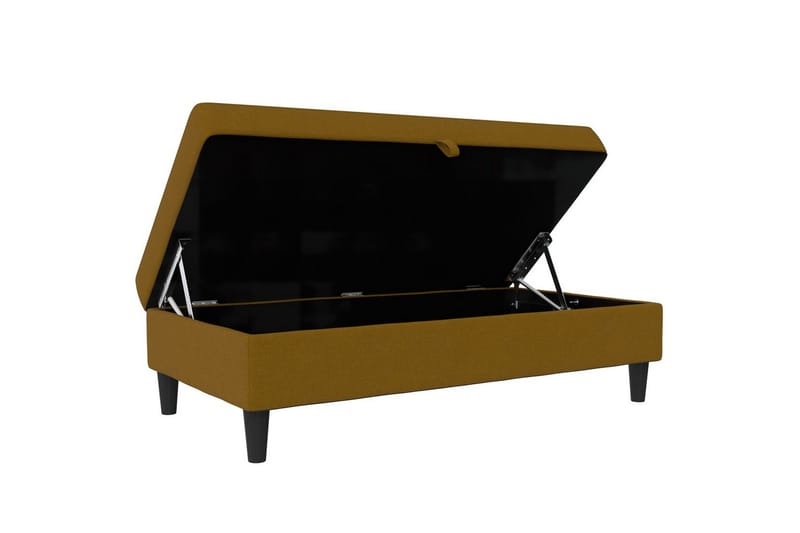 Rahi/Jakkara Hartford Keltainen, Pellavakankaan näköinen (100% polyesteri) - Keltainen, Pellavakankaan näköinen (100% polyesteri) - Huonekalut - Tuoli & nojatuoli - Jakkara & jalkarahi - Rahi