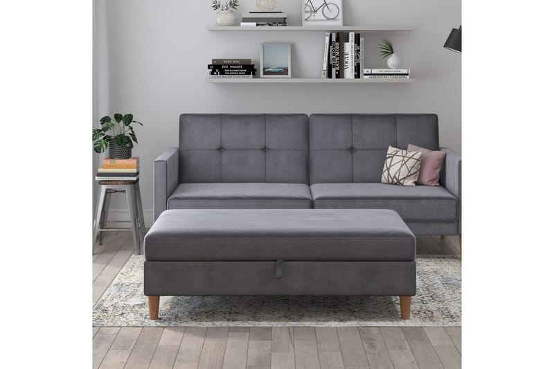 Rahi/Jakkara Lilly Antrasiitti, Sametti/Puu/Muovi - Antrasiitti, Sametti/Puu/Muovi - Huonekalut - Tuoli & nojatuoli - Jakkara & jalkarahi - Rahi