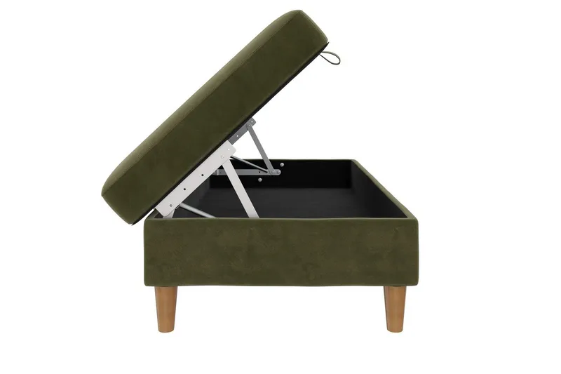 Rahi/Jakkara Lilly Oliivinvihreä, Sametti/Puu/Muovi - Oliivinvihreä, Sametti/Puu/Muovi - Huonekalut - Tuoli & nojatuoli - Jakkara & jalkarahi - Rahi