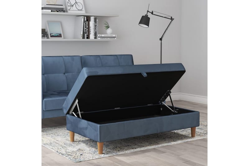 Rahi/Jakkara Lilly Sininen, Sametti/Puu/Muovi - Sininen, Sametti/Puu/Muovi - Huonekalut - Tuoli & nojatuoli - Jakkara & jalkarahi - Rahi