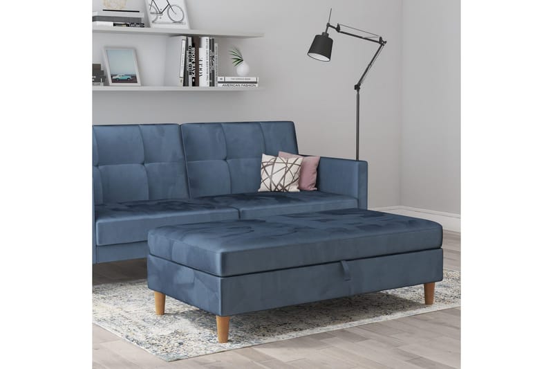 Rahi/Jakkara Lilly Sininen, Sametti/Puu/Muovi - Sininen, Sametti/Puu/Muovi - Huonekalut - Tuoli & nojatuoli - Jakkara & jalkarahi - Rahi