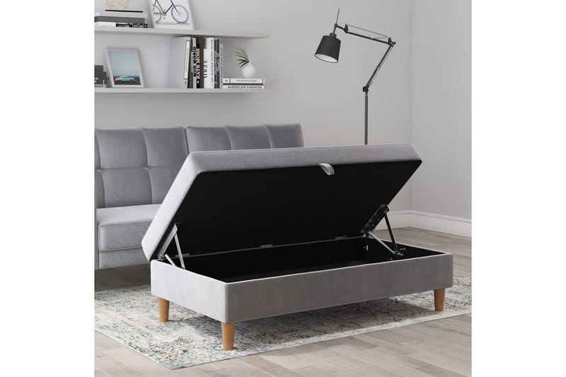 Rahi/Jakkara Lilly Vaaleanharmaa, Sametti/Puu/Muovi - Vaaleanharmaa, Sametti/Puu/Muovi - Huonekalut - Tuoli & nojatuoli - Jakkara & jalkarahi - Rahi