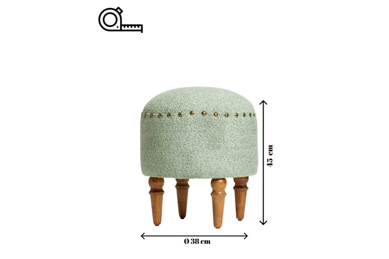 Rubby Jalkajakkara 38 cm - Vihreä - Huonekalut - Tuoli & nojatuoli - Jakkara & jalkarahi - Rahi