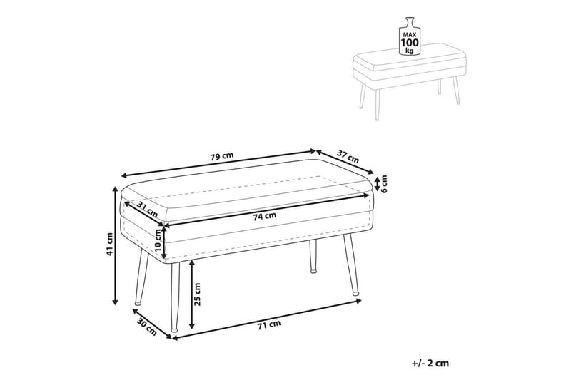 Säilytyspenkki Durham Harmaa - Harmaa - Huonekalut - Tuoli & nojatuoli - Jakkara & jalkarahi - Rahi