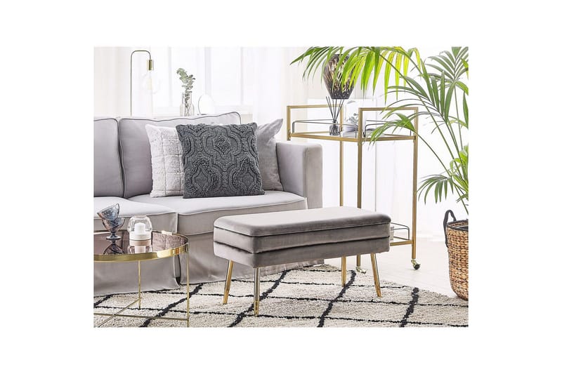 Säilytyspenkki Durham Harmaa - Harmaa - Huonekalut - Tuoli & nojatuoli - Jakkara & jalkarahi - Rahi