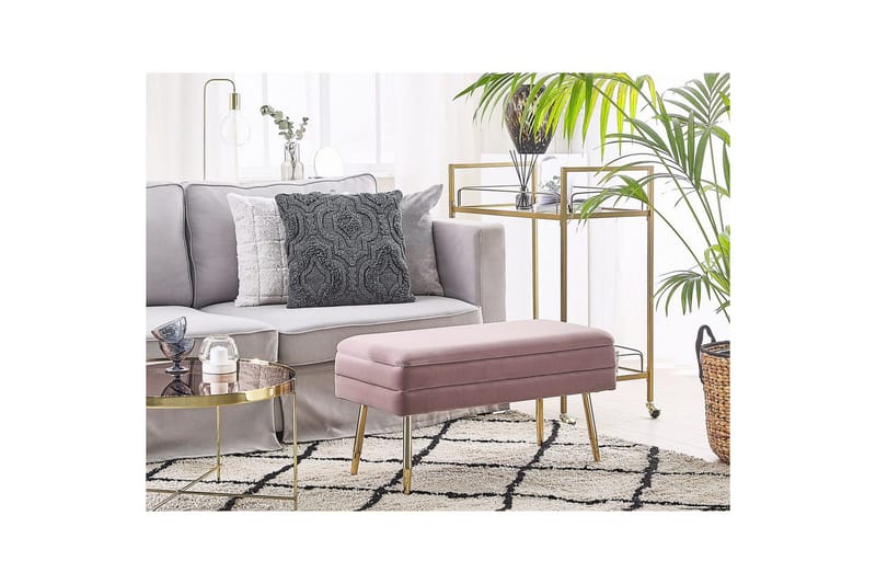 Säilytyspenkki Durham Vaaleanpunainen - Vaaleanpunainen - Huonekalut - Tuoli & nojatuoli - Jakkara & jalkarahi - Rahi