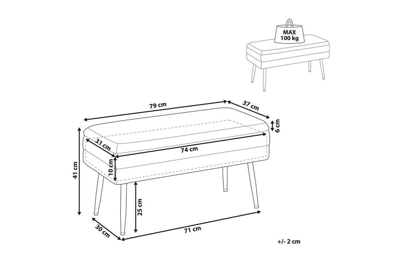 Säilytyspenkki Durham Vaaleanpunainen - Vaaleanpunainen - Huonekalut - Tuoli & nojatuoli - Jakkara & jalkarahi - Rahi