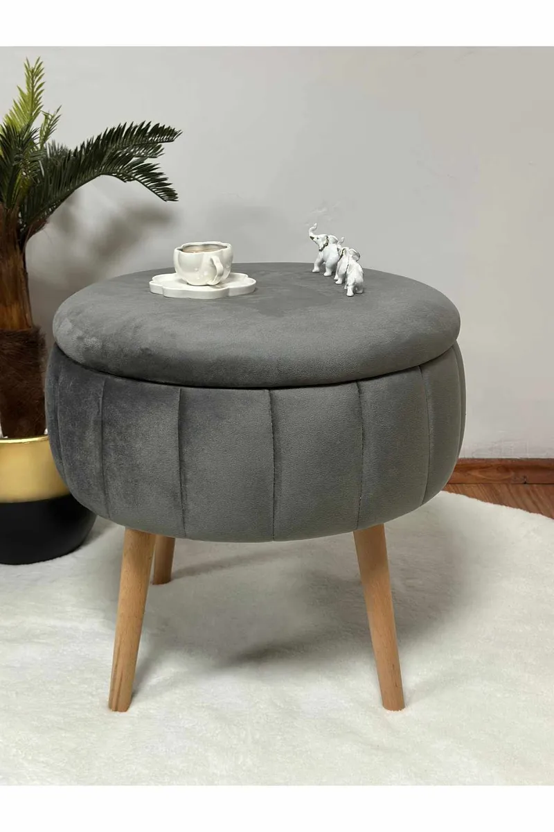Säilytysrahi Atelier Del Sofa Berlin Babyface (Ø45 x K44 cm) Antrasiitti - Huonekalut - Tuoli & nojatuoli - Jakkara & jalkarahi - Säkkirahi