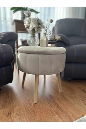 Säilytysrahi Atelier Del Sofa Berlin Babyface (Ø45 x K44 cm) Beige - Huonekalut - Tuoli & nojatuoli - Jakkara & jalkarahi - Säkkirahi