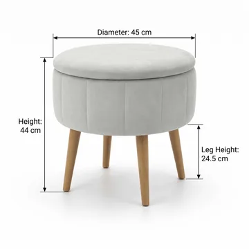 Säilytysrahi Atelier Del Sofa Berlin Babyface (Ø45 x K44 cm) Beige - Huonekalut - Tuoli & nojatuoli - Jakkara & jalkarahi - Säkkirahi
