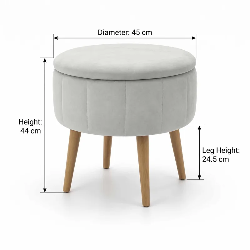 Säilytysrahi Atelier Del Sofa Berlin Babyface (Ø45 x K44 cm) Beige - Huonekalut - Tuoli & nojatuoli - Jakkara & jalkarahi - Säkkirahi