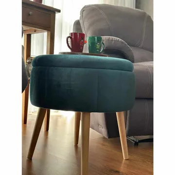 Säilytysrahi Atelier Del Sofa Berlin Babyface (Ø45 x K44 cm) Smaragdi - Huonekalut - Tuoli & nojatuoli - Jakkara & jalkarahi - Säkkirahi