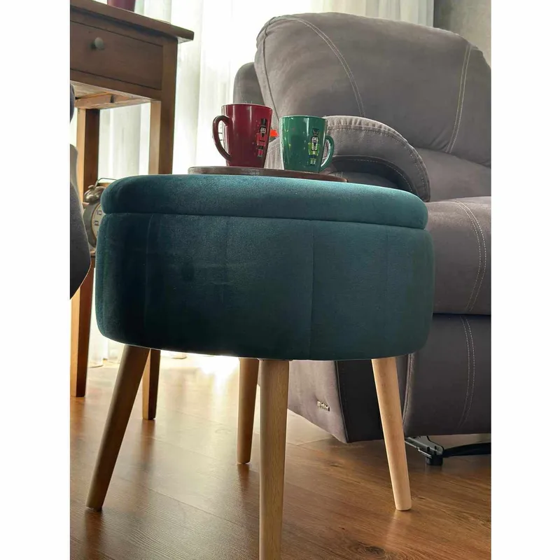 Säilytysrahi Atelier Del Sofa Berlin Babyface (Ø45 x K44 cm) Smaragdi - Huonekalut - Tuoli & nojatuoli - Jakkara & jalkarahi - Säkkirahi