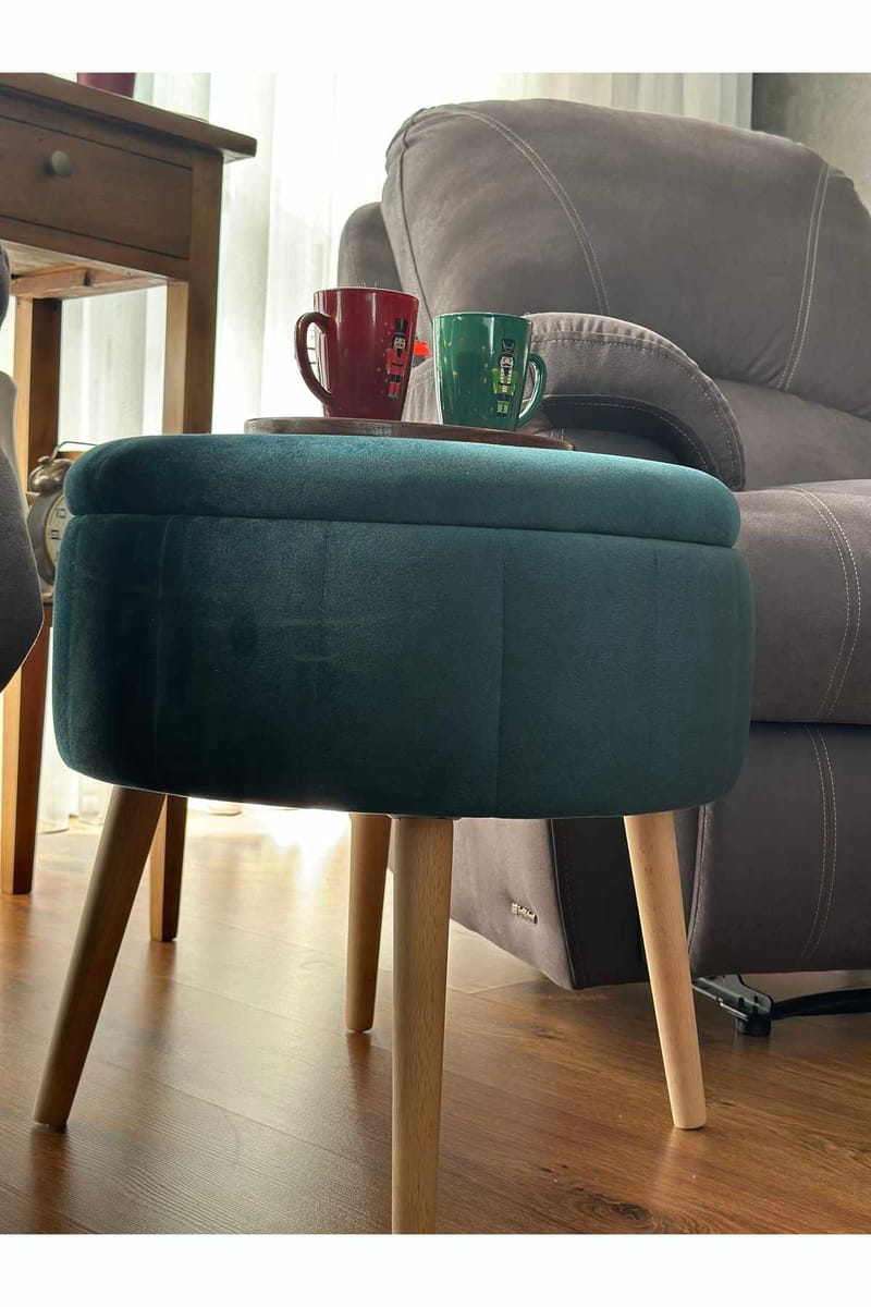 Säilytysrahi Atelier Del Sofa Berlin Babyface (Ø45 x K44 cm) Smaragdi - Huonekalut - Tuoli & nojatuoli - Jakkara & jalkarahi - Säkkirahi