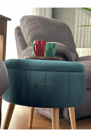 Säilytysrahi Atelier Del Sofa Berlin Babyface (Ø45 x K44 cm) Smaragdi - Huonekalut - Tuoli & nojatuoli - Jakkara & jalkarahi - Säkkirahi