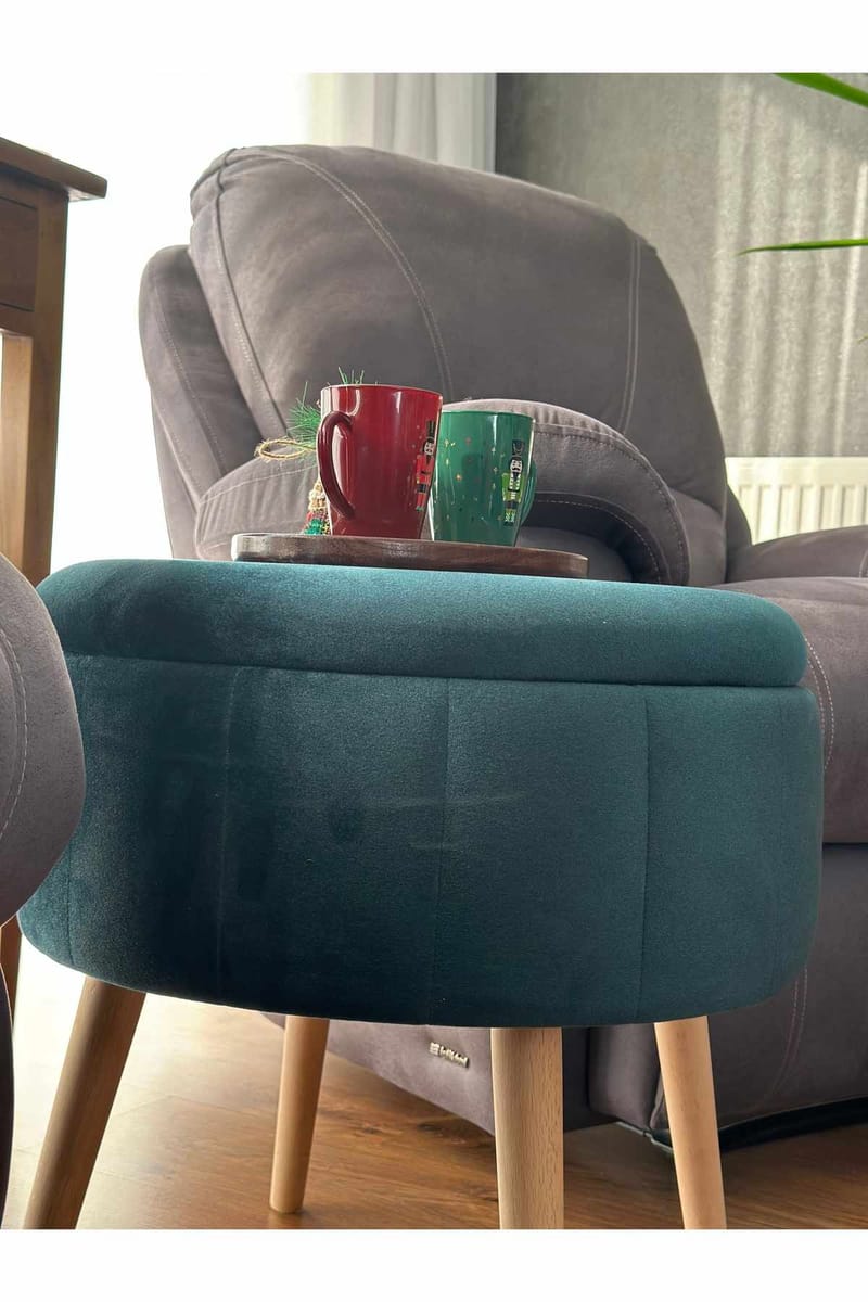 Säilytysrahi Atelier Del Sofa Berlin Babyface (Ø45 x K44 cm) Smaragdi - Huonekalut - Tuoli & nojatuoli - Jakkara & jalkarahi - Säkkirahi