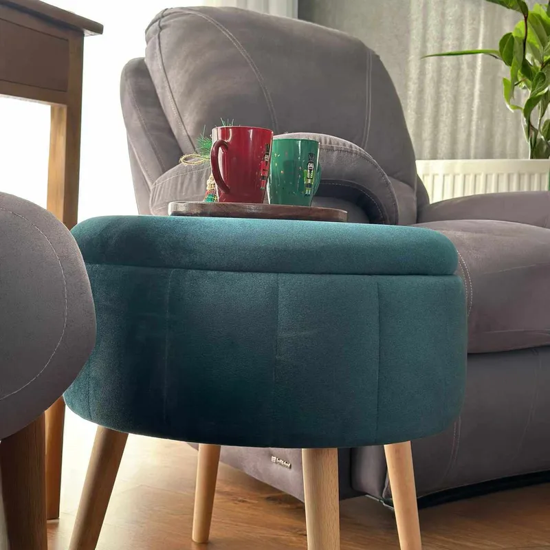 Säilytysrahi Atelier Del Sofa Berlin Babyface (Ø45 x K44 cm) Smaragdi - Huonekalut - Tuoli & nojatuoli - Jakkara & jalkarahi - Säkkirahi